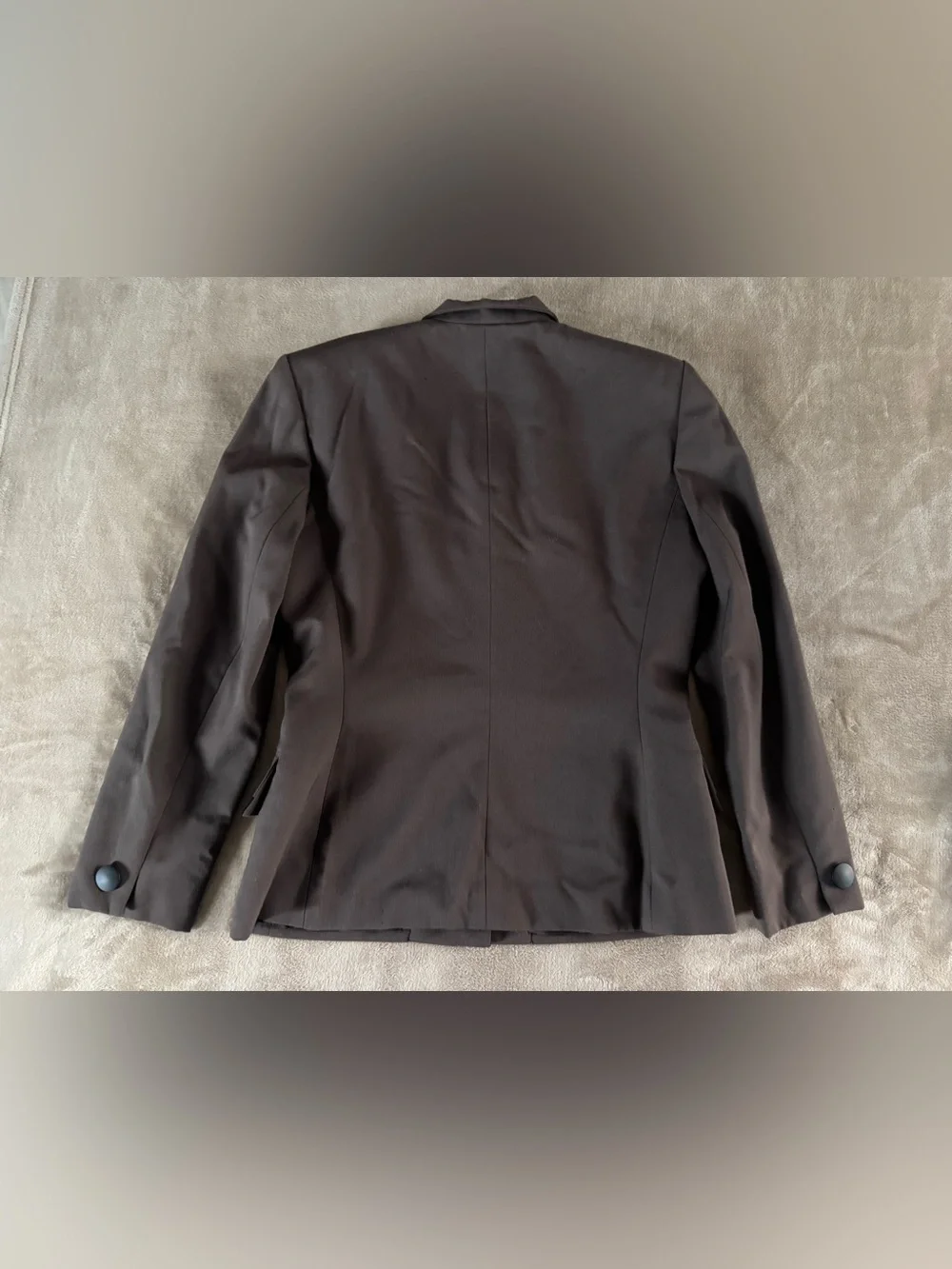 Vintage Christian Dior Wool Blazer Size 8 Brown Black Trim Quiet Luxury